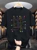 Herren locker geschnittenes Metro-Karten-T-Shirt - U-Bahn-Station-Grafik mit farbcodierten Linien