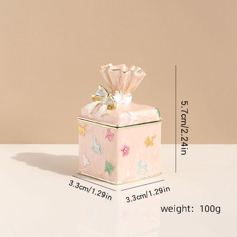 Cute Pink Candy Jewelry Box Mini Portable Storage for Necklace Bracelet Earrings