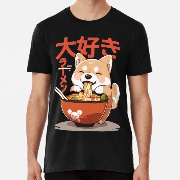 Shiba Inu Slurping ramen noodles cool anime  S to 5XL Made in the AU/USA T-Shirt