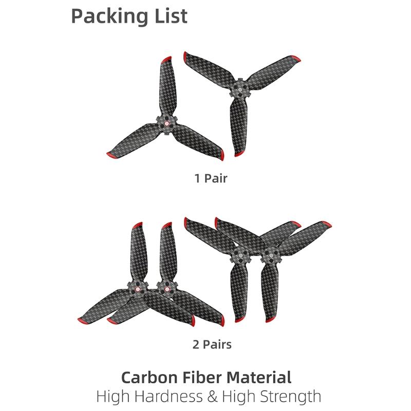 Quick-Release  Props Replacement Parts Carbon Fiber Propeller Low Noise for-D-JI FPV Combo
