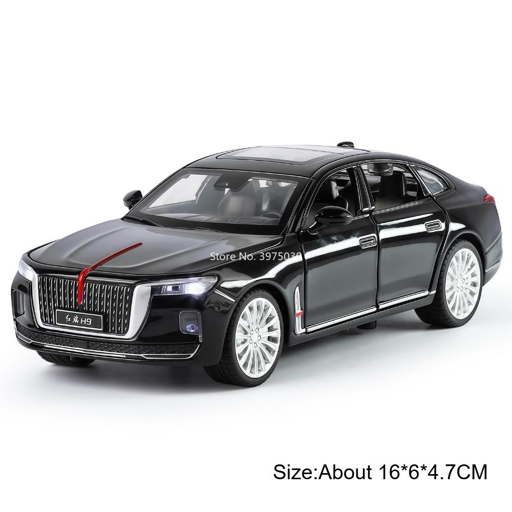 1:32 HONGQI H9 Leading Ideal L9 Toy Models Cars Alloy Light Sound Miniature Vehicles 6 Doors Opened Car Boys Educational Toys