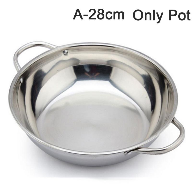 

Stainless Steel Twin Divided Double Pot Hotpot Chinese Hot Pot Kitchen Soup Cooking Pot Home Cookware for Camping Kitchen Party