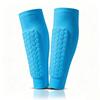 Men's Honeycomb Calf Guard Socks with Anti-Collision Shin Protection for Football and Basketball.