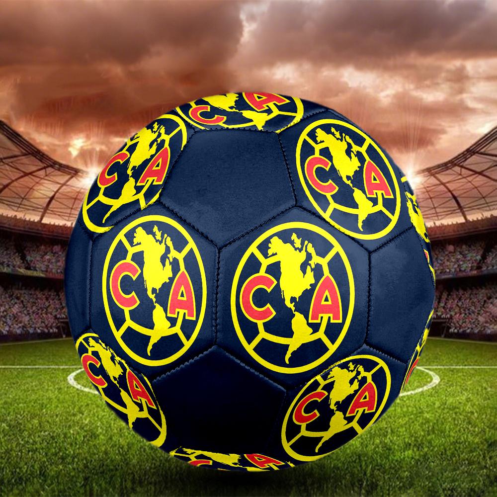 Club America Logo Soccer Ball, Colorful, Suitable for All Ages, Machine-stitched, PVC Material, Competition Grade, Durable and High Bounce