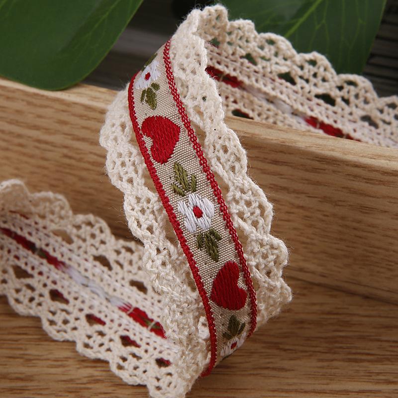 10 Yards 25mm Blumenherz Besticktes Spitzenband mit Wellenkante für Kleidung Nähen DIY Haarschleifen Hut Dekoration Bastelzubehör