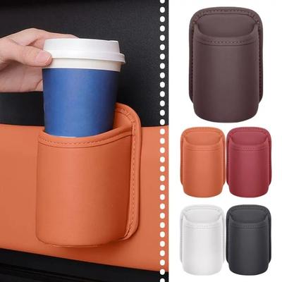 Durable PU Leather Car Cup Holder Multi-function Car Water Cup Storage Box Car Beverage Storage Box Car Interior Accessories