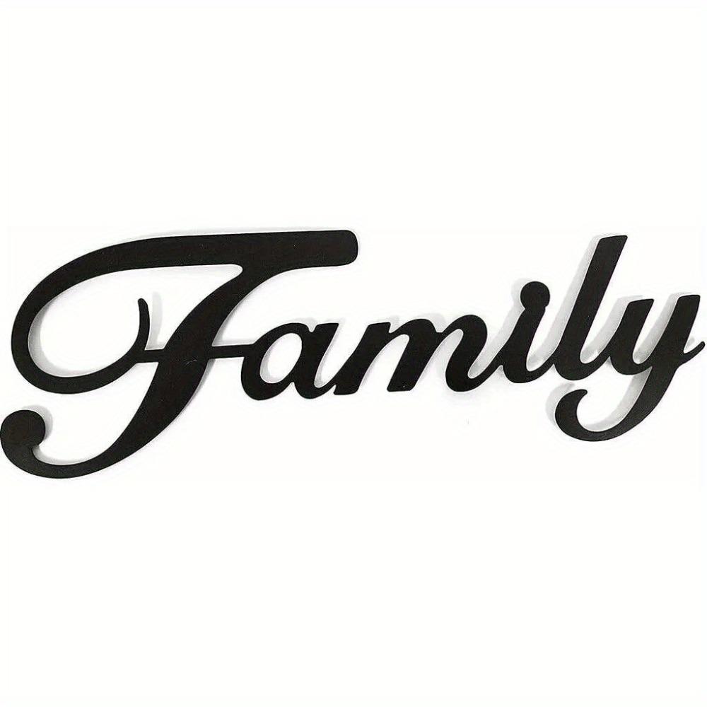 

1pc Family Black Metal Wall Art Word Sign Wrought Iron Crafts Hanging Ornament Home Decor TY2511