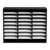 Wood Literature Organizer File Sorter Paper Storage Holder 27 Slots Black