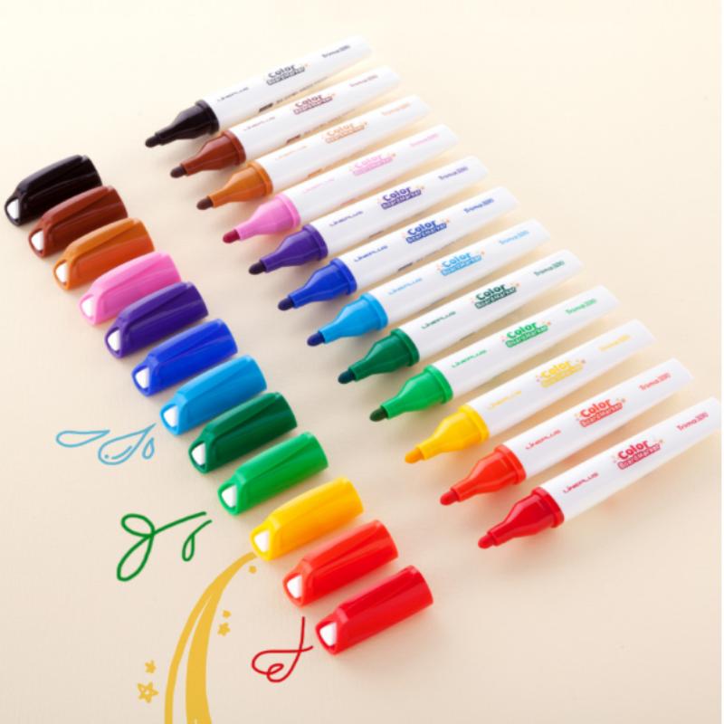 Lineplus Color Whiteboard Marker 12-Color Set Made In KOREA
