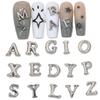 200pcs Mixed Silver English Letter Charms Metal Alloy 3D Nail Art DIY Decoration