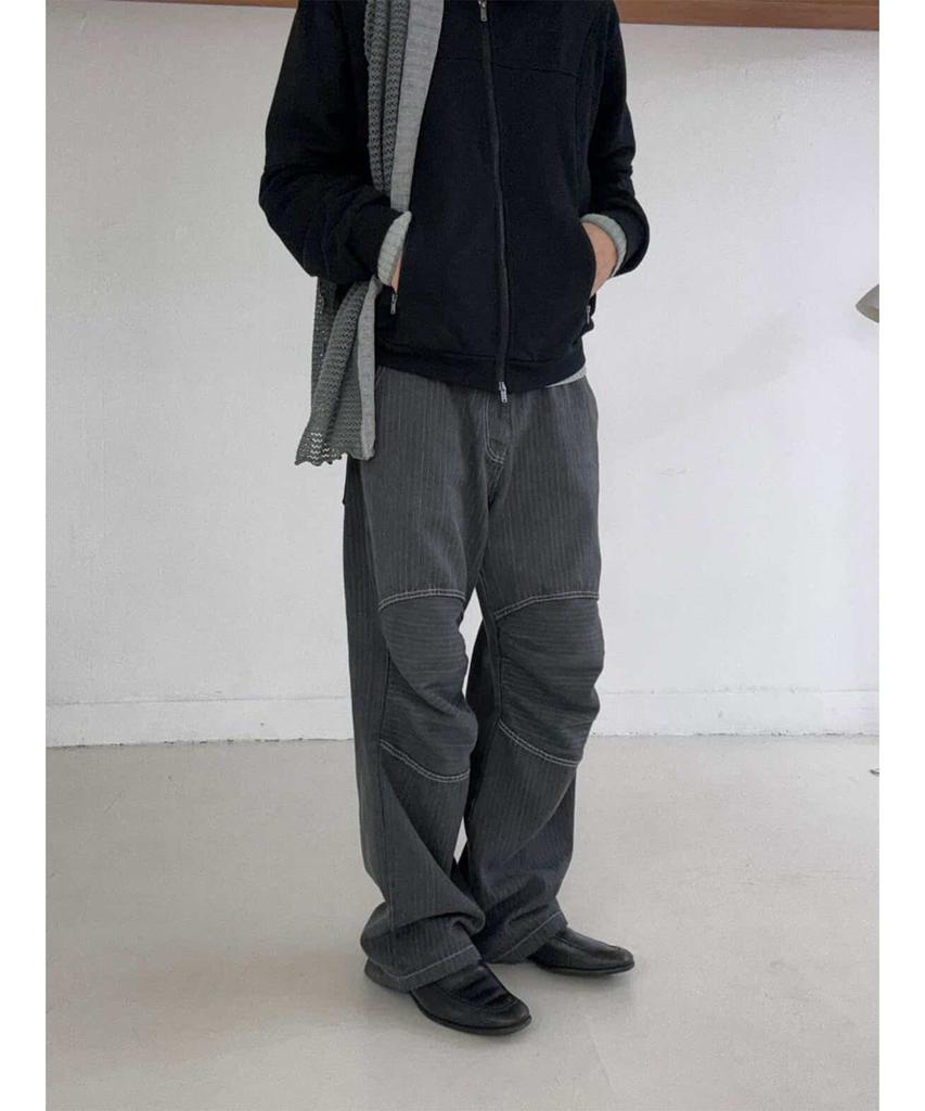 Paradigm Film [Ep.01] Dyed Herringbone Double Knee Pants (Charcoal)