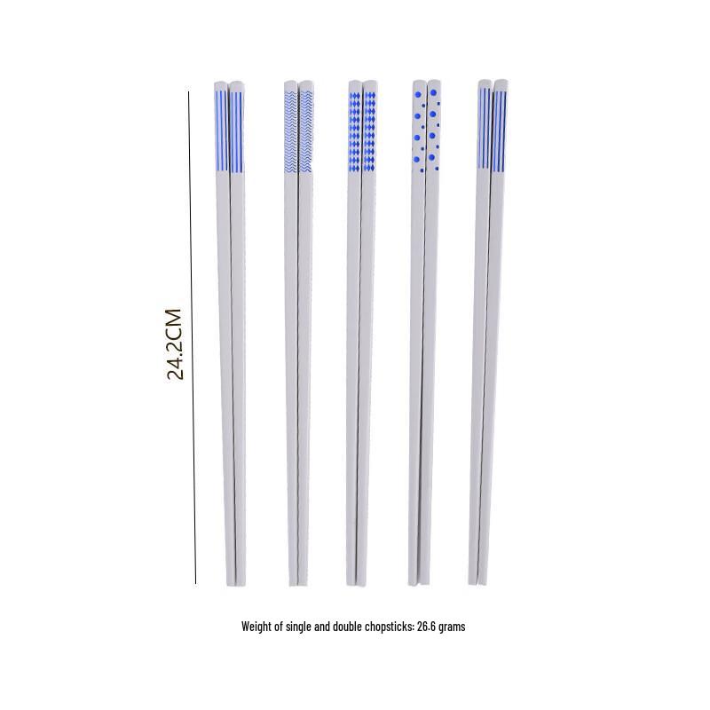 Ru Han Porcelain Alloy Chopsticks 5-Piece Set
