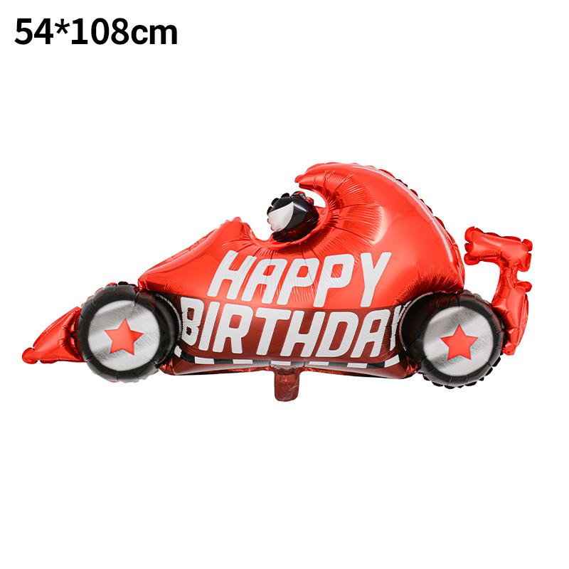 Birthday Party Racing Car Theme Balloon Decoration Race Car Tire Motorcycle Helmet Style Foil Balloon Boy Girl Celebration Decor