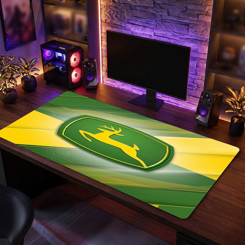 John deere Tapis de souris large Imprimé Surface lisse Anti ?Tapis de bureau antidérapant pour décoration de bureau de jeu pour ordinateur portable
