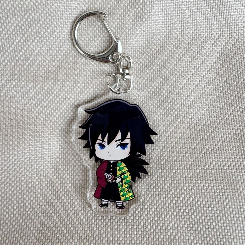 Anime Demon Slayer Figure Tanjirou Kamado Nezuko Tomioka Giyuu Kimetsu No Yaiba Cartoon Acrylic Keychain Pendant Key Ring Lovely Gifts