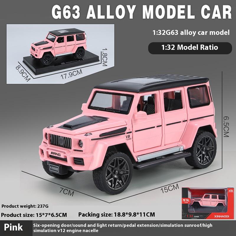1/32 Alloy Benz G63 Model Car, Simulated Sound and Light, Strong Return Force, Simulated Large Skylight, Christmas/birthday Gift