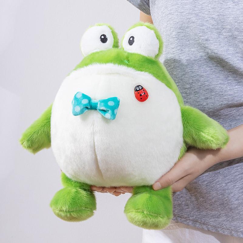 Cuddly Frog Plush Toy With Bowknot For Kids And Collectors
