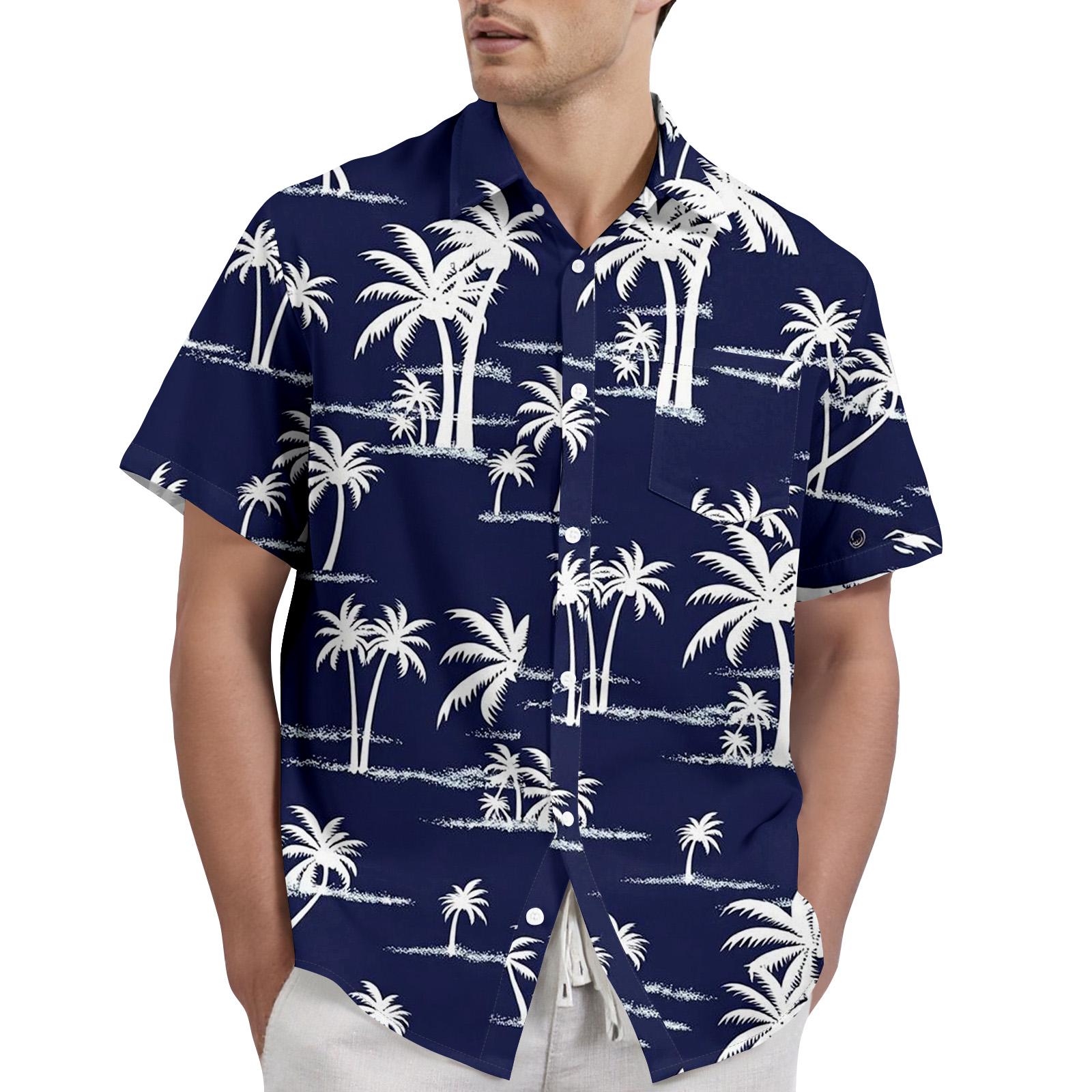

Men s Casual Button Down Short Sleeve Shirt Floral Print Lightweight Breathable Fabric Relaxed Fit Summer Beach Shirt XXXL