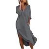 Nuova Lunga Camicia Vestito Casual Larga Spaccata Primavera Estate Donna Taglie Forti Moda Elegante Tasche Monocolore Vestiti da Festa Sottile Abbigliamento da Ufficio Donna