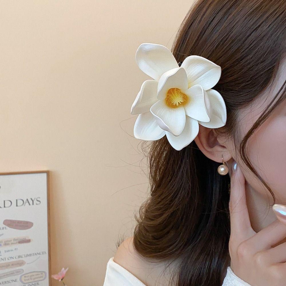 Barrettes Simulation Flower Duckbill Clip Cloth Bohemia Hairpins Orchid Flower Hairpin  Vacation