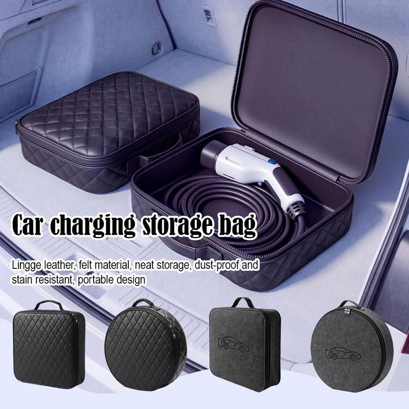 New Energy Vehicle Charging Gun Storage Bag Portable EV Charger Cable Bag Waterproof Auto EV Charging Jumper Storage Bag