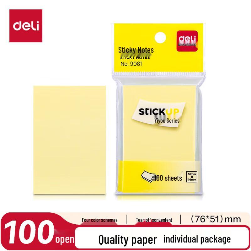 Deli 76x51mm 4-Color Sticky Notes