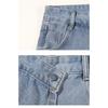 Women High Waist Wrap Denim Skort Light Blue Casual Jean Skirt Shorts