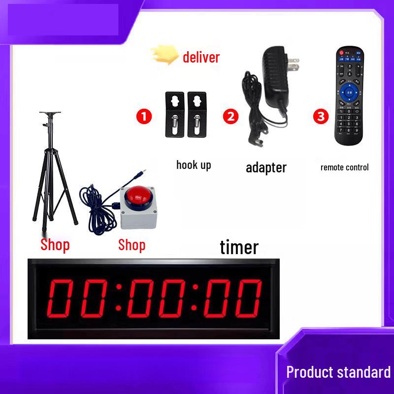Jundingying 3-inch 6-Digit Rechargeable LED Competition Timer