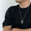 Silver Plated Men Necklace Alloy Link Chain Necklace New Cross Pendant Necklace  Jewelry
