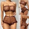 Love Pattern Lace Mulheres Sexy Lingerie Sutiã + Tanga Pijama Conjunto de Roupa Interior