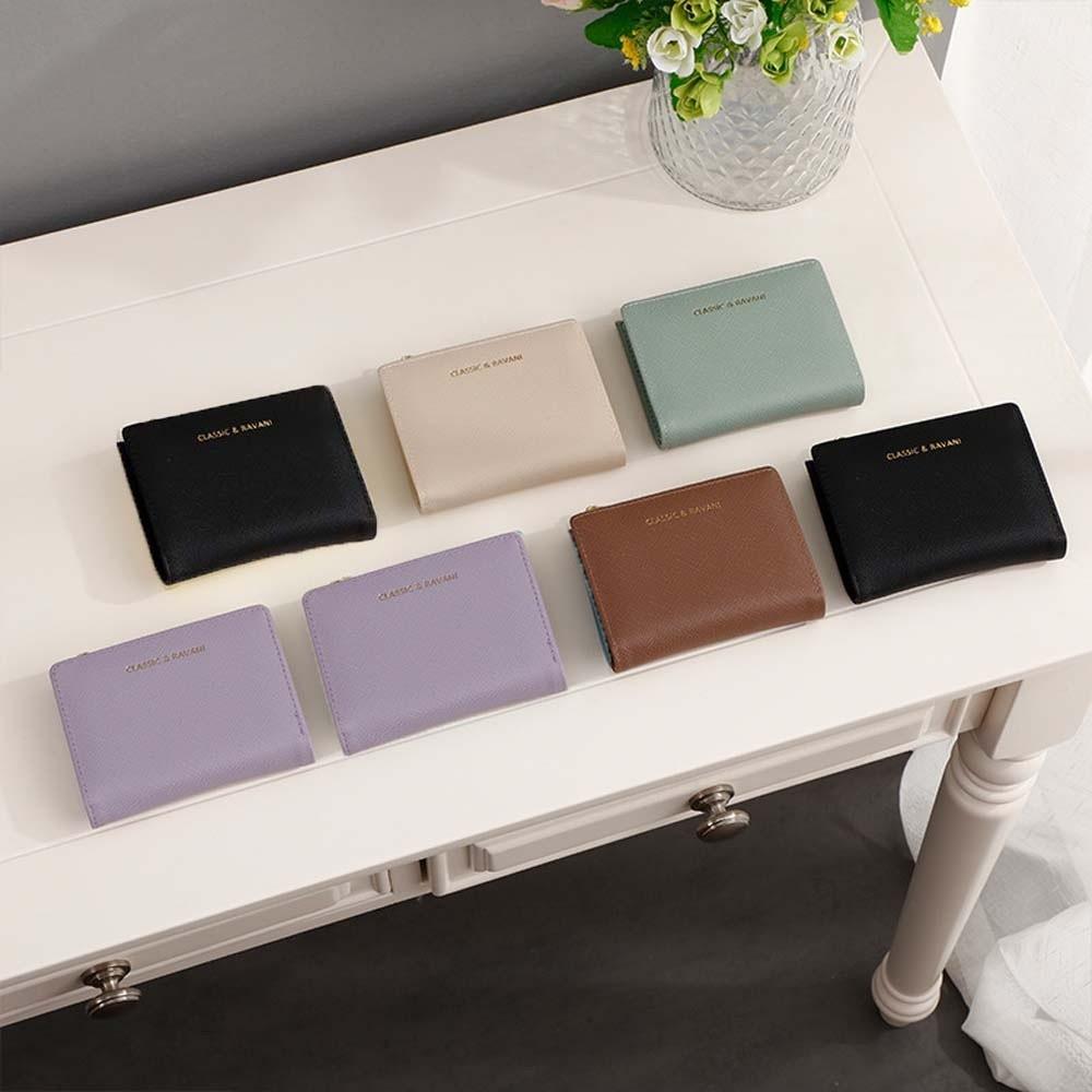 Card Pocket Card Holders Clutch PU Leather Short Wallet Change Bag PU Coin Purse  Female