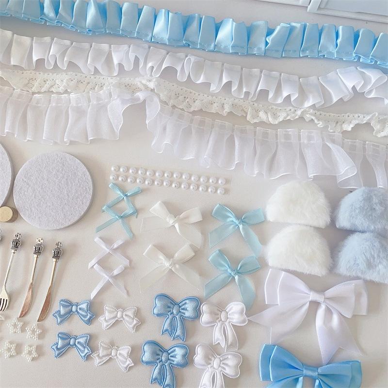 63ks Kawaii DIY Ita Bag Dekorace Materiál Sada Stuha Mašle Andělské Křídlo Sada Doplňků K-Pop Fanoušci Ruční Výroba