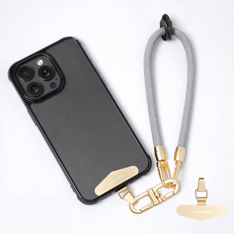 LEEU DESIGN 30cm Smartphone Strap Cell Phone Polyester Lanyard with Metal Tether Tab