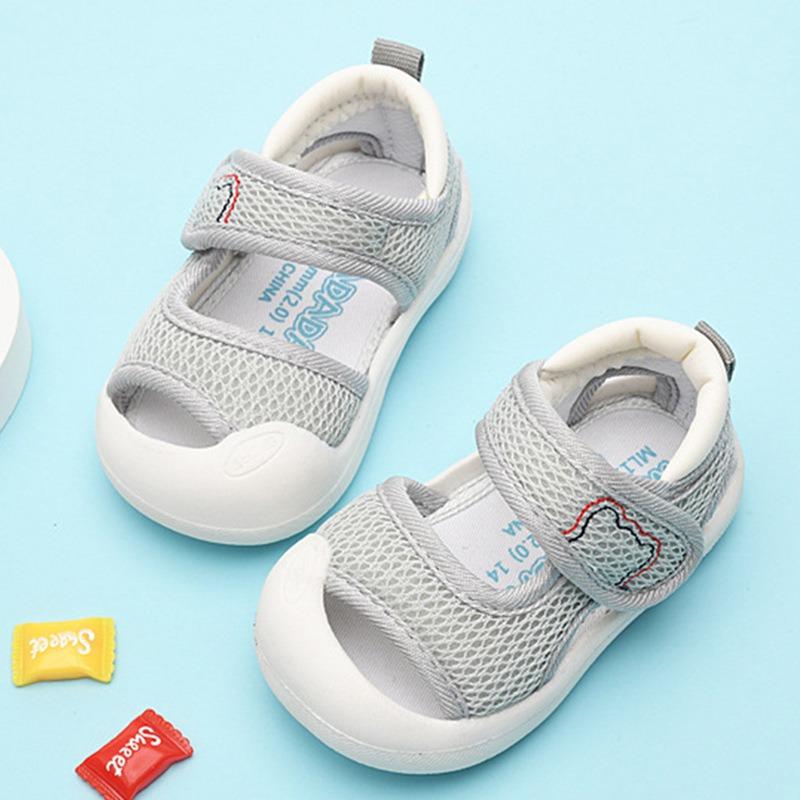 Baby learning-to-walk shoes, boys' and girls', anti-kick breathable wear-resistant toddler sandals, 1–3 years old , Fumeier soft sole anti-slip