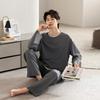 Men's Modal Long Sleeve Pajamas - Casual Spring/Autumn Wear, Teen & Plus Size