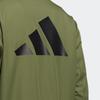 Adidas Logo Print Fleece-Lined Zip Jacket Men Outerwear Green GP0979