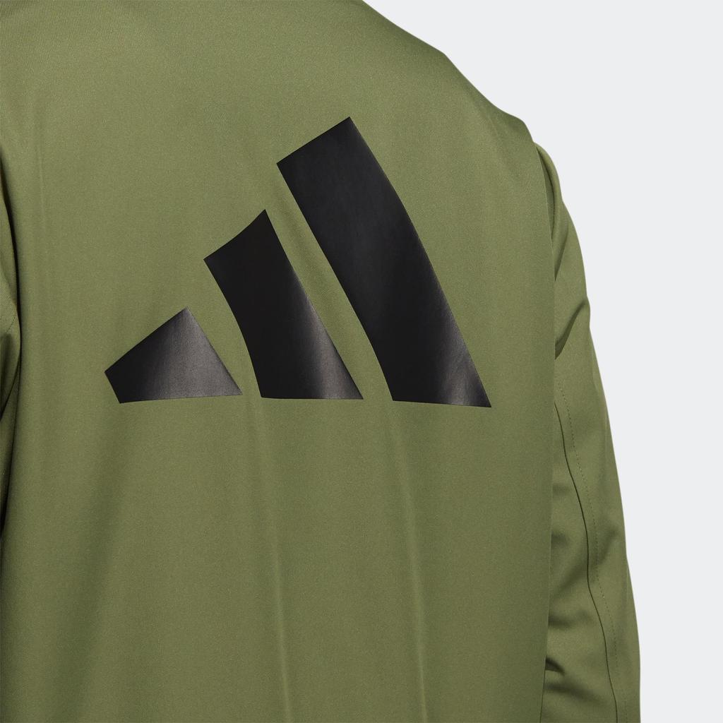 Adidas Logo Print Fleece-Lined Zip Jacket Men Outerwear Green GP0979