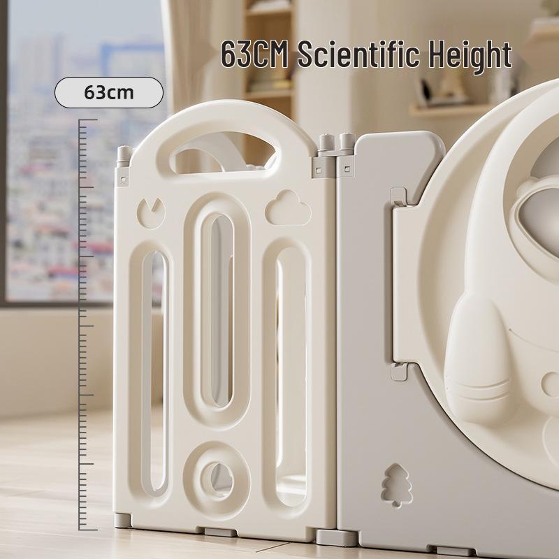 Stackable Baby Basketball Play Fence with Crawling Mat - Indoor Child Safety Solution for Living Room