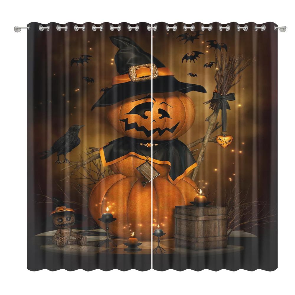 Halloween Curtain Cloth Bedroom Living Room Balcony Blackout Curtain Office Hotel Insulation Curtain