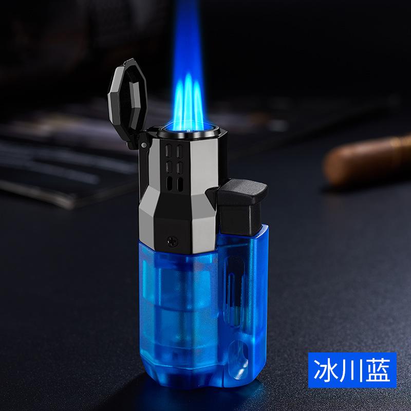 New Three Hole Straight Forward Windproof Lighter Outdoor Portable Cigarette Lighter Men's Cigarette Accessories Gift