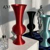 Stylish Balcony Decor Retro Curved Decorative Flower Vase, 3D Printed Flared Neck Plant Pots for Windowsill Minimalist Tabletop Floral Container