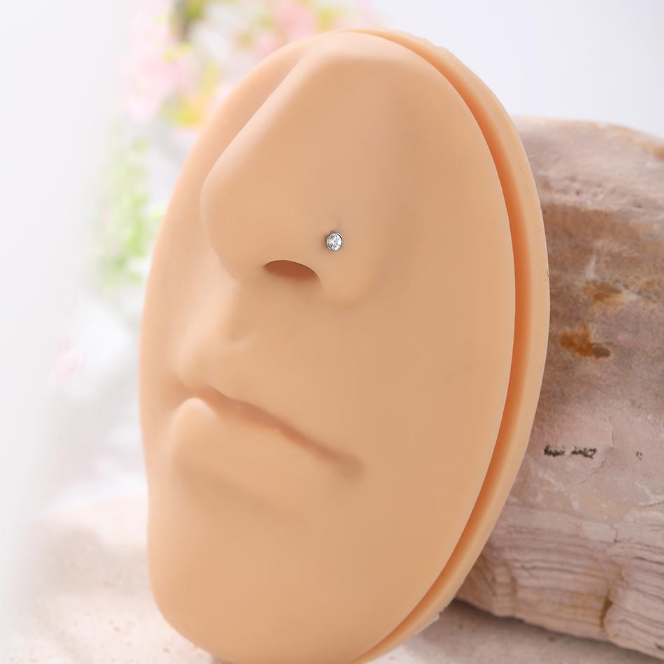 1/5PCS Titanium 1.5/2/2.5/3mm Gem Nose Stud Piercing Earring Gold Color Nose Screw Prong CZ Nose Nostril Piercings Retainer Gift