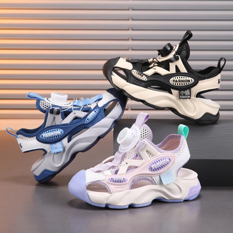 Sandals Sports Sandals Classmate Beach Sandals Summer Boys and Girls Students Outdoor Walking Casual Button Shoes