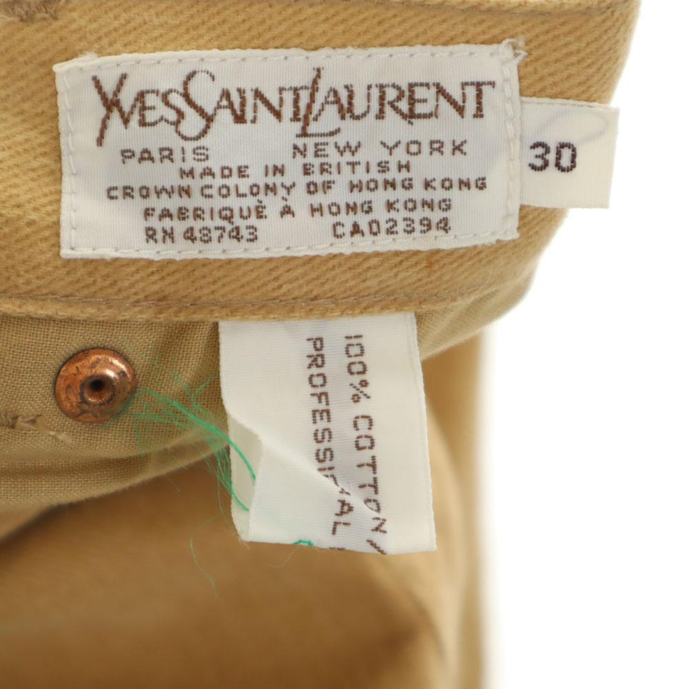 YVES SAINT LAURENT 80s Vintage YKK one-claw made in England Cotton pants Men's Used