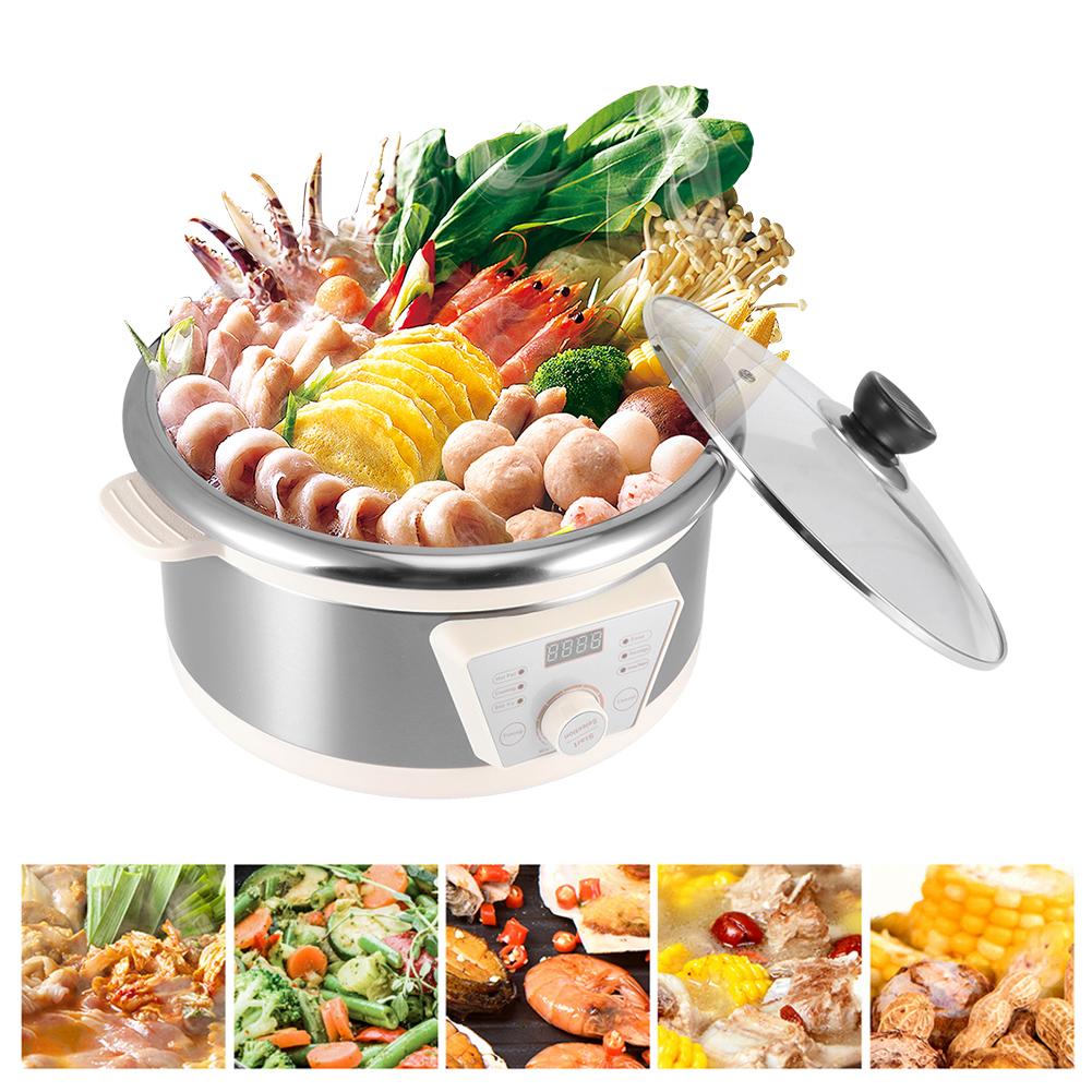 4L Multifunctional Eletric Hot Pot ABS Chafing Dish Household Kitchen Cooking SuppliesEU Plug 220V