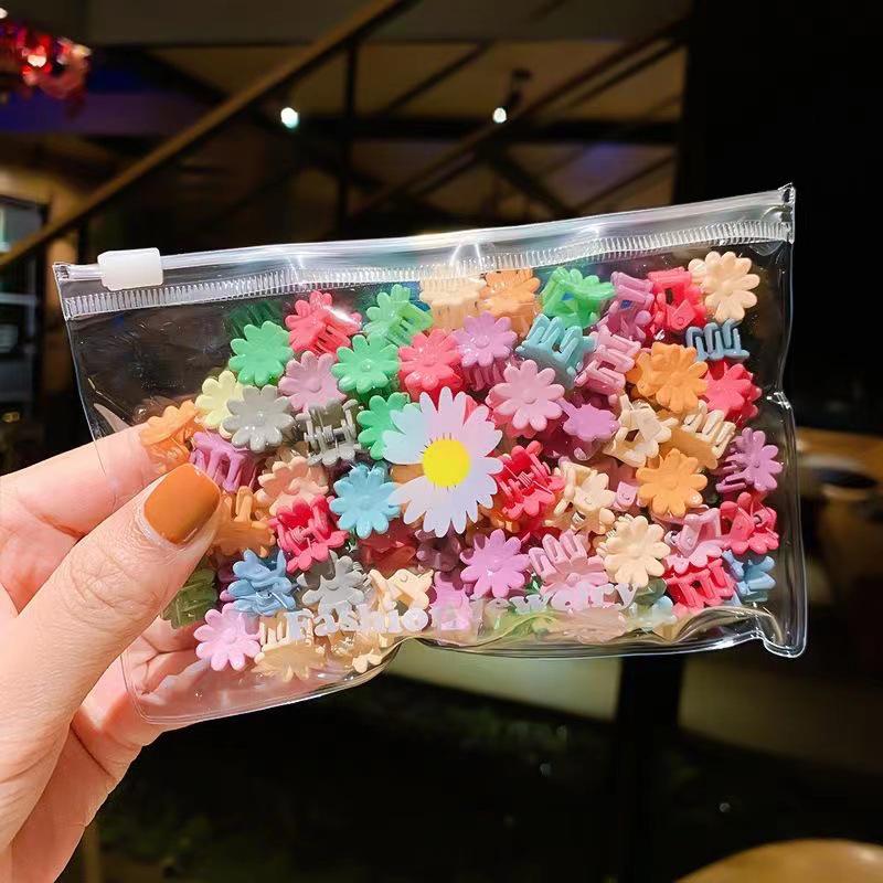Colorful Hair Flower Clips for Babies & Toddlers - Small Hairpin & Claw Clip Accessories for Girls