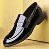 New Shoes for Men Genuine Leather Casual Shoes Spring Gentleman Patent Leather Business Dress Shoes Cool Black Slip-on Loafers