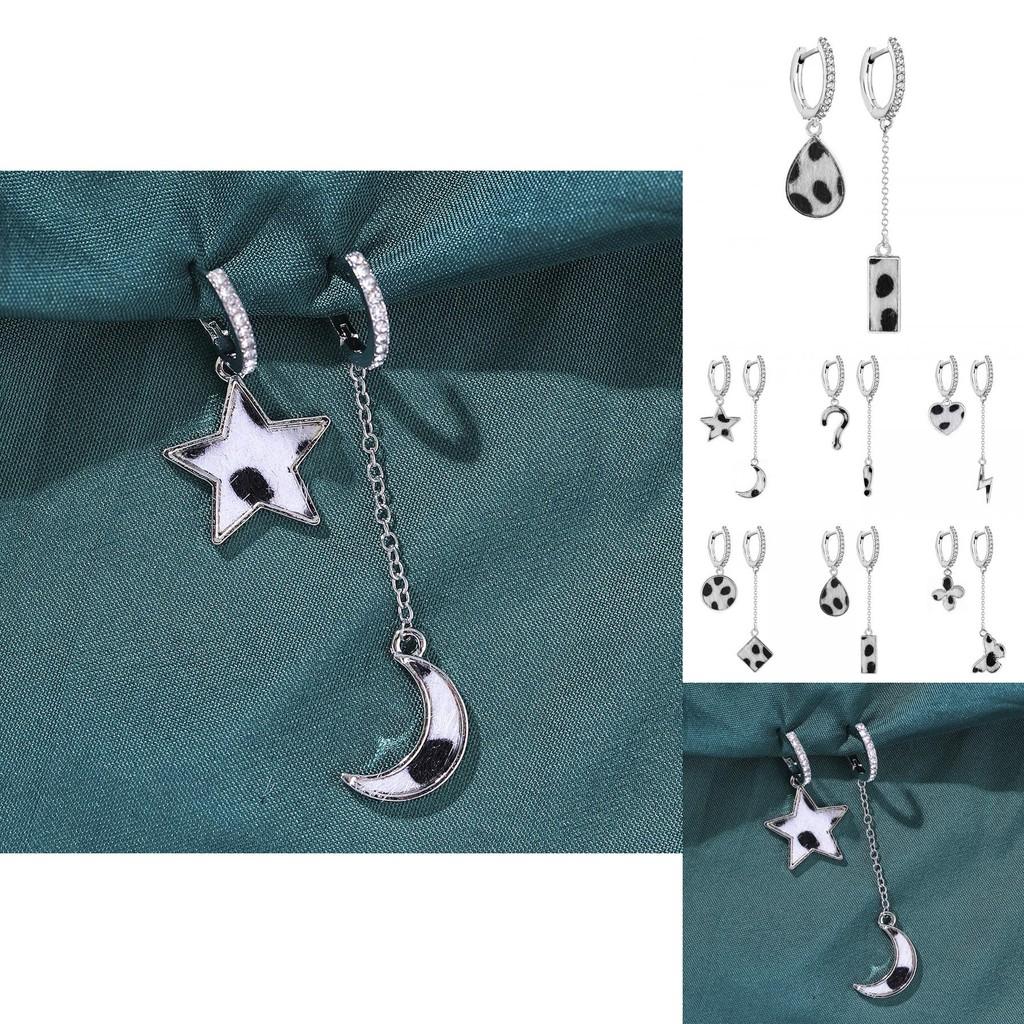 Elegant Geometric Alloy Earrings Milk Pattern Silver-plated Street Style