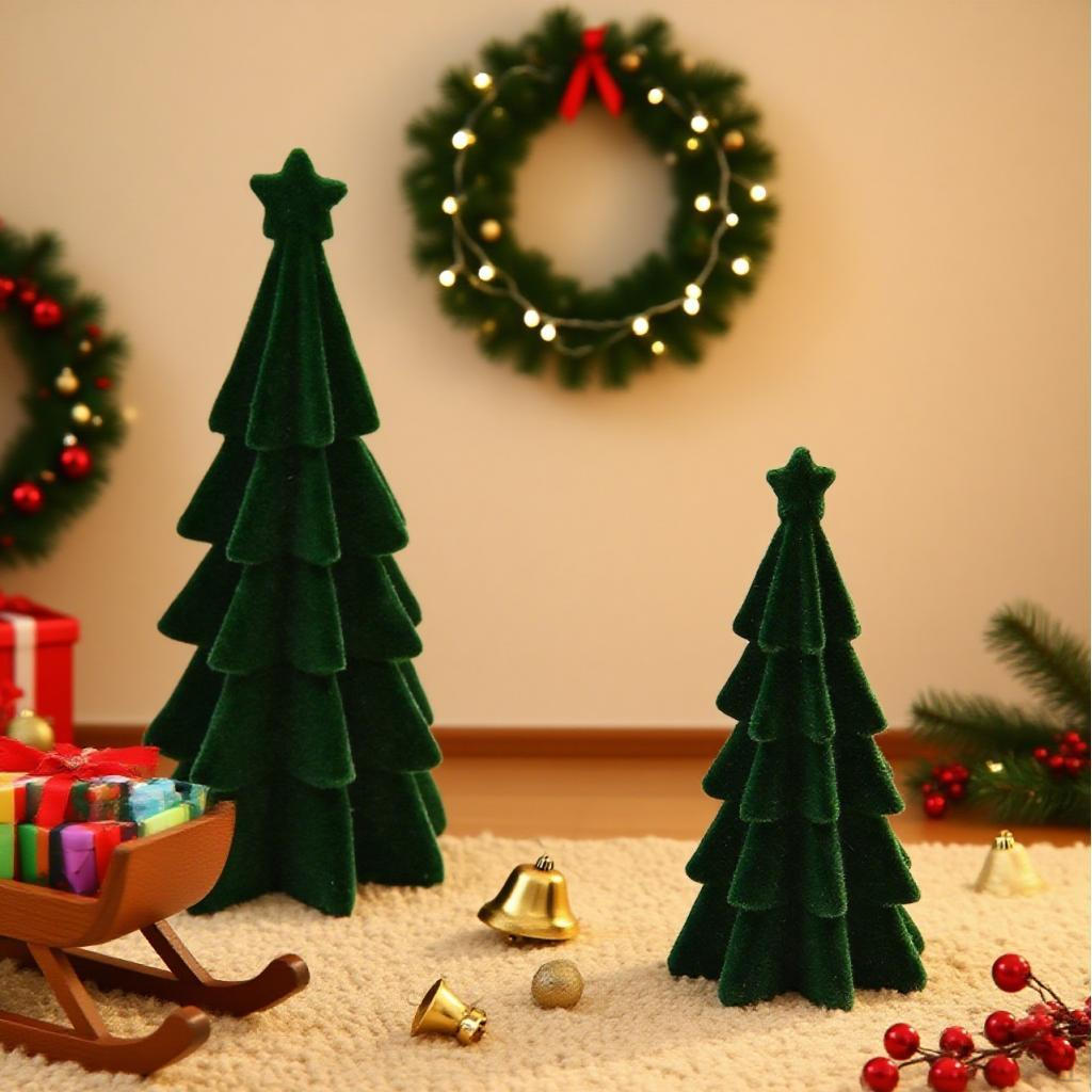 

2 Рождественских украшения на Рождество, Фотореквизит, На стол, На камин, Для дома, Tree Star