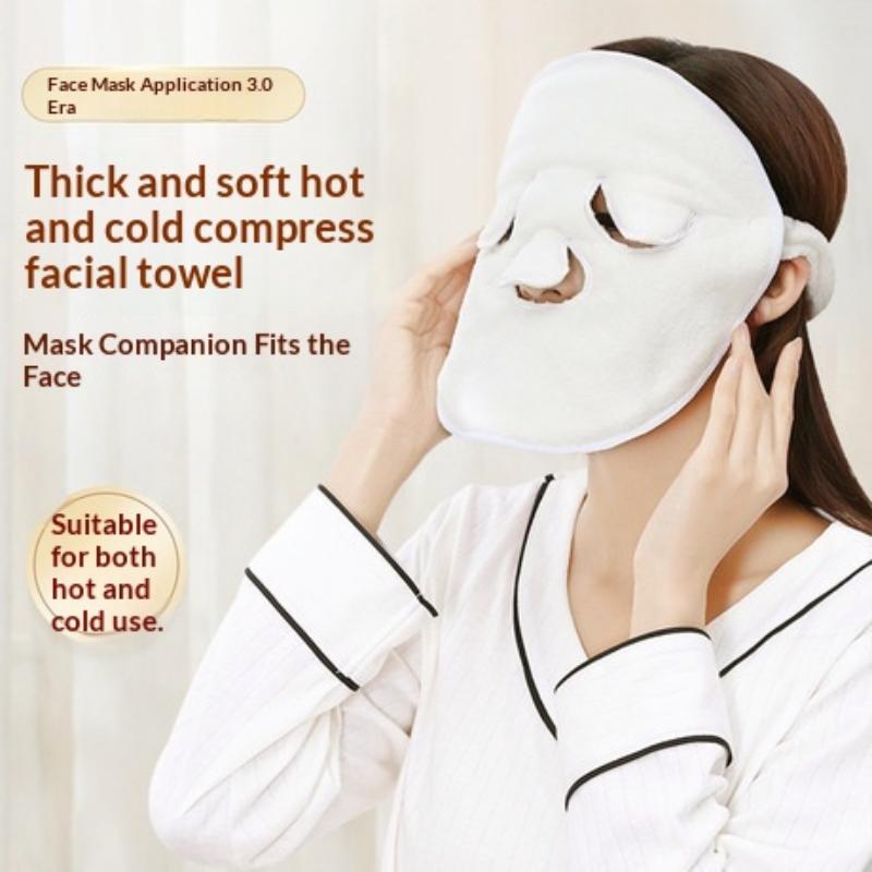 Cold & Hot Dual Use Steam Face Towel Hanging Ear Design Anti-Bacterial Soft Material for Daily Skincare Pore Minimizing